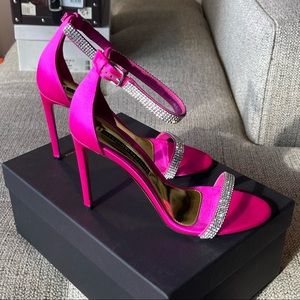 Alexandre Vauthier heeled satin and crystal sandals